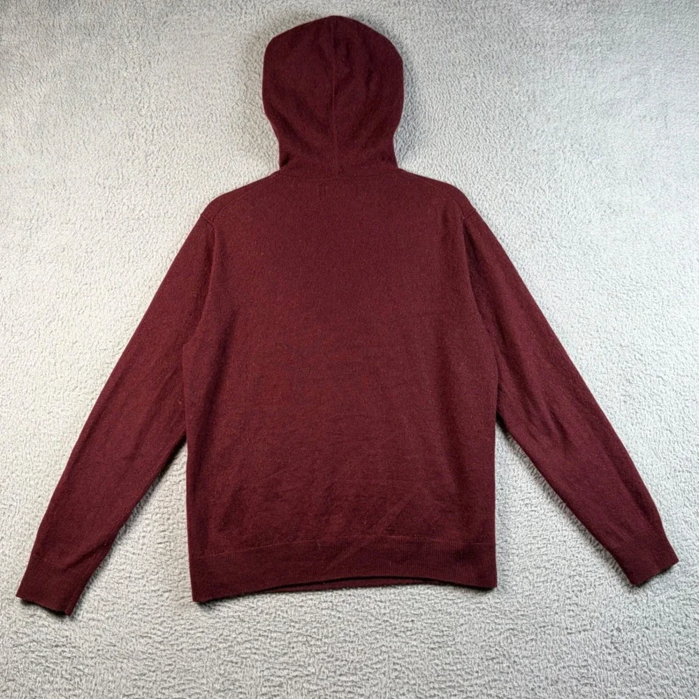 Banana Republic 100% Cashmere Hoodie Mens M Sweater Burgundy Quiet Luxury Preppy